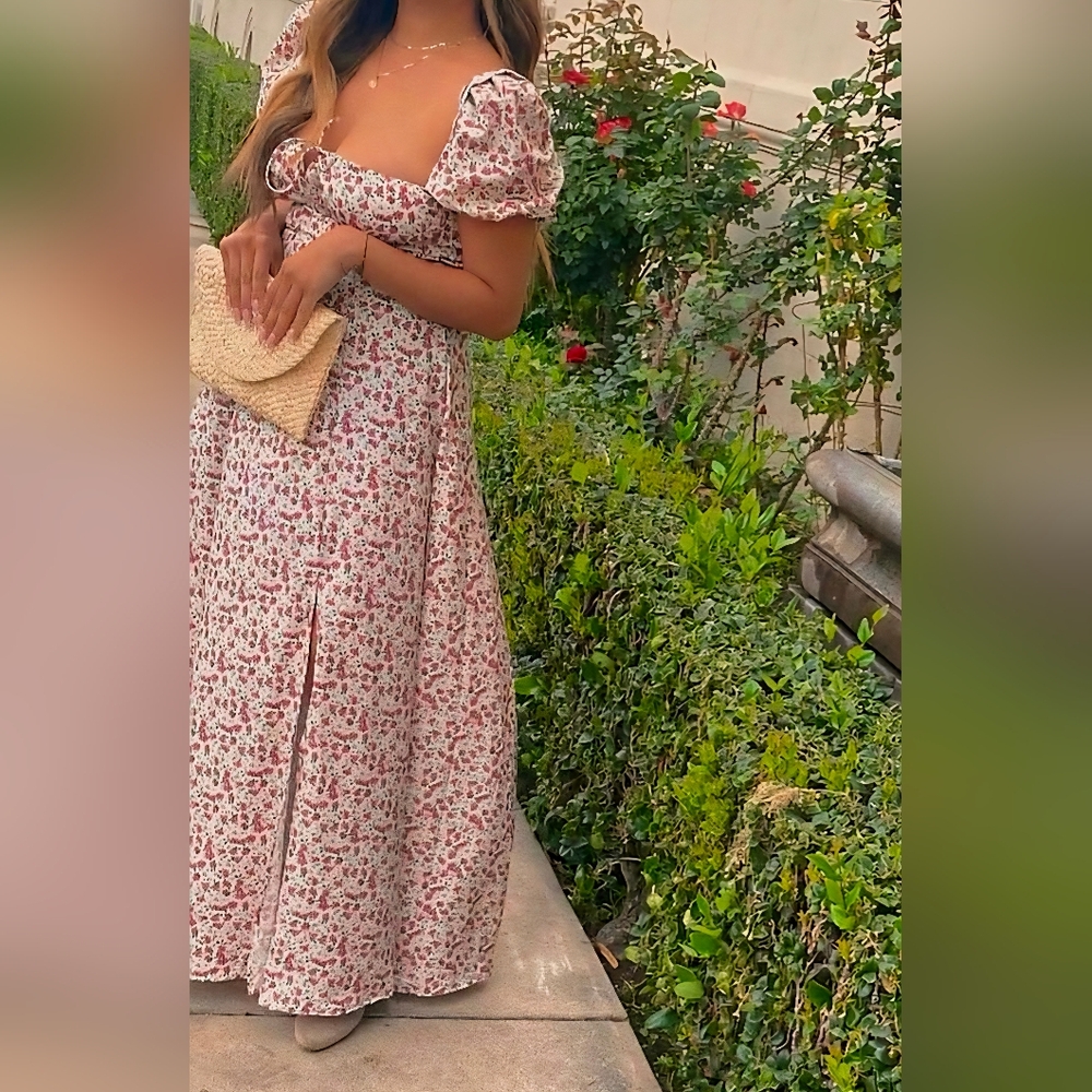 Floral Puff Sleeve Maxi Dress From Love + Harmony